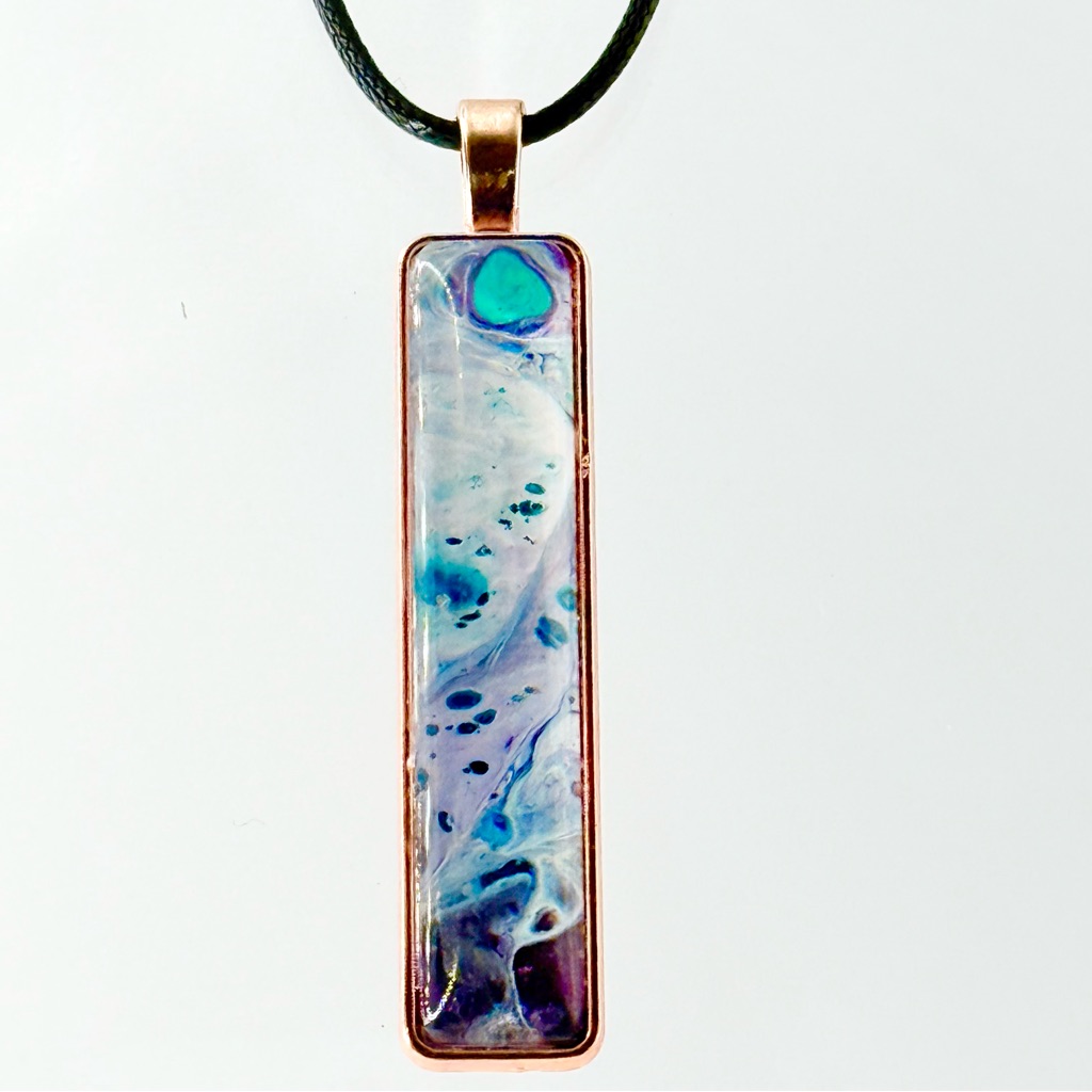Elegant Blue And Purple Swirl Pendant Necklace